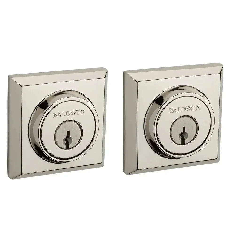 Baldwin Traditional Square Deadbolt Lifetime Polished Nickel