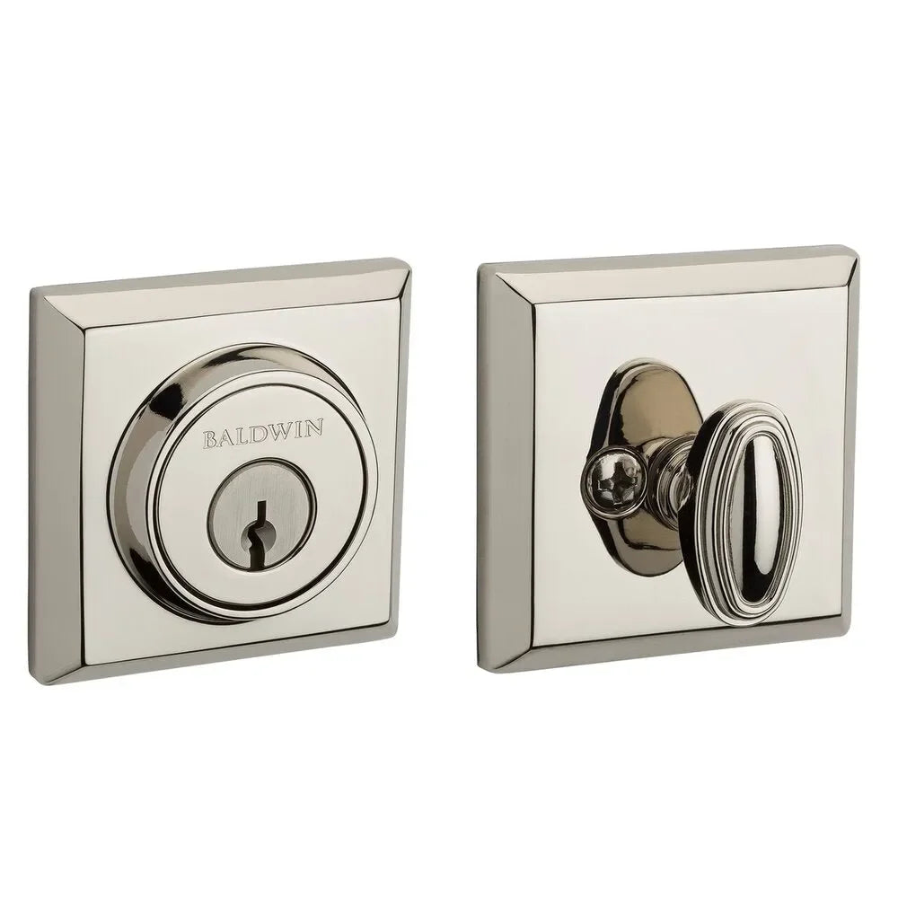 Baldwin Traditional Square Deadbolt Lifetime Polished Nickel