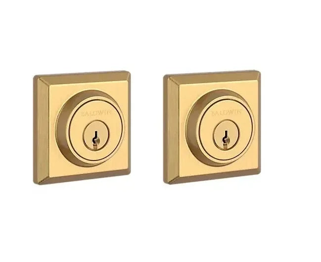 Baldwin Traditional Square Deadbolt Lifetime Satin Brass