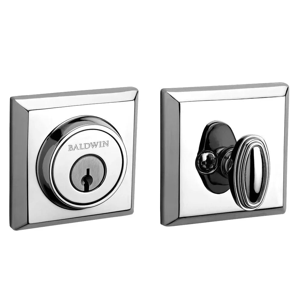 Baldwin Traditional Square Deadbolt Polished Chrome