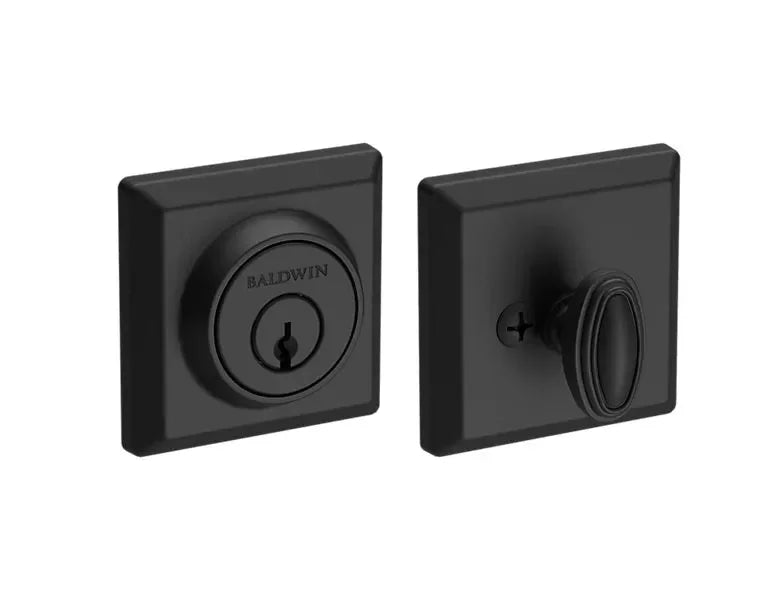 Baldwin Traditional Square Deadbolt Satin Black