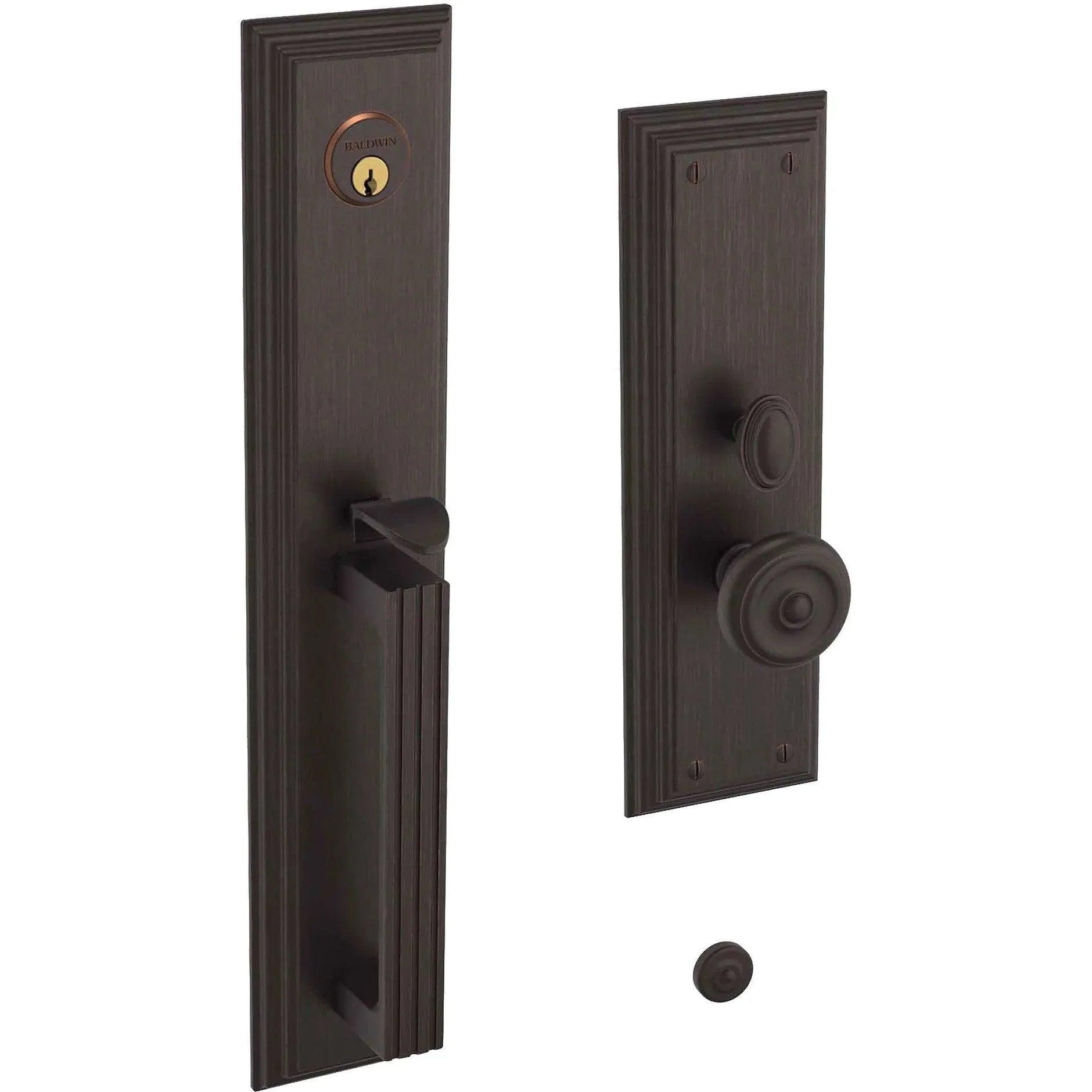 Baldwin Tremont Mortise Handleset Entrance Trim with Interior 5020 Knob Venetian Bronze