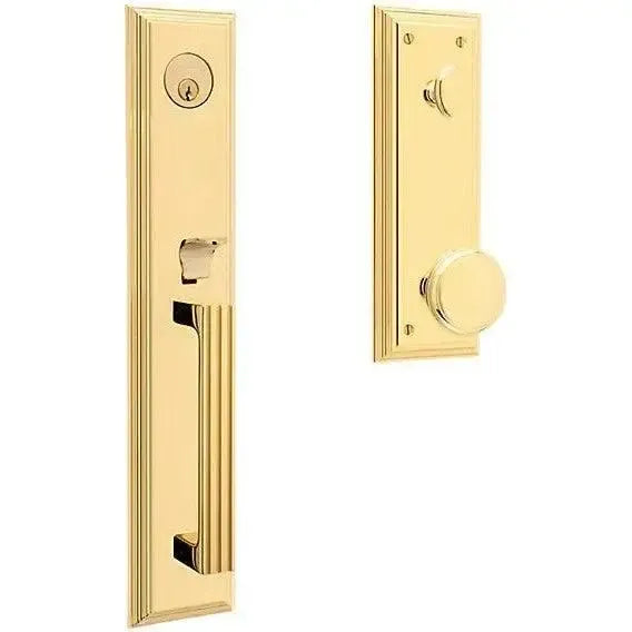 Baldwin Tremont Single Cylinder Full Escutcheon Handleset with 5069 Knob in Lifetime Polished Brass finish