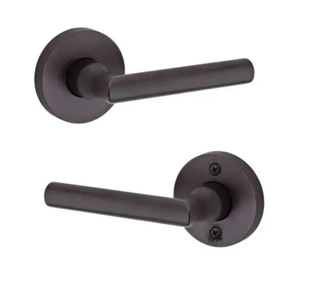 The Baldwin Reserve Tube Lever with Contemporary Round Rosette in Venetian Bronze finish.