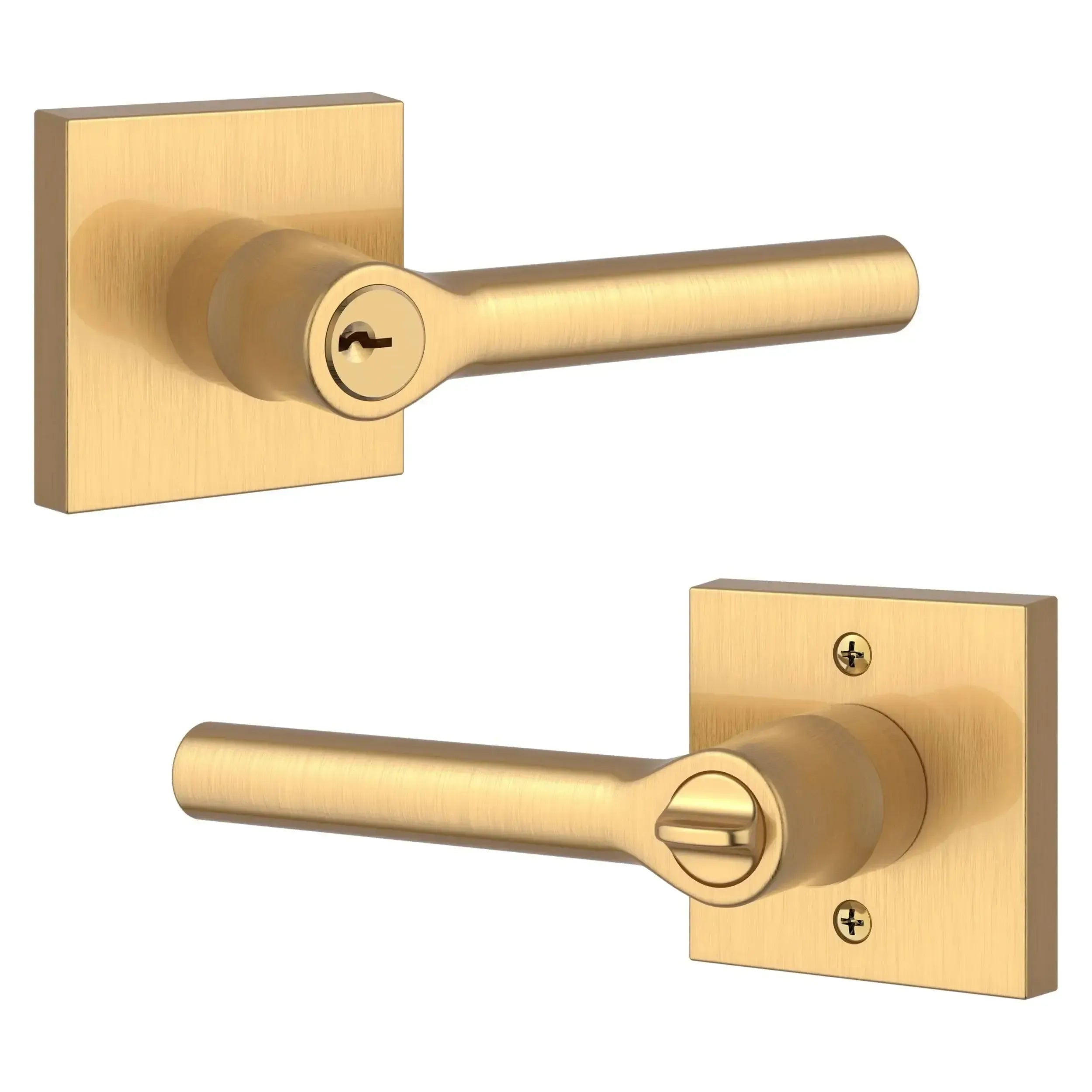 Baldwin ReserveBaldwin Tube Lever with Contemporary Square Rosette in 