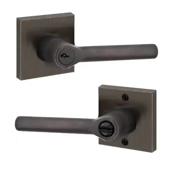 Baldwin ReserveBaldwin Tube Lever with Contemporary Square Rosette in 