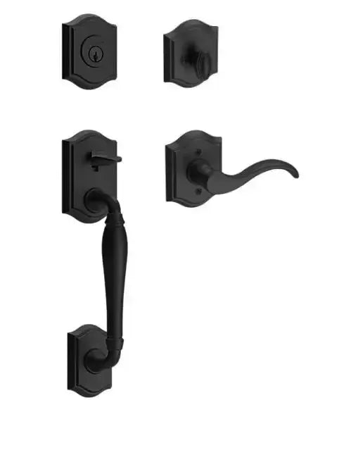 Baldwin ReserveBaldwin Westcliff Handleset with Interior Curve Lever with Traditional Arch Rosette in 