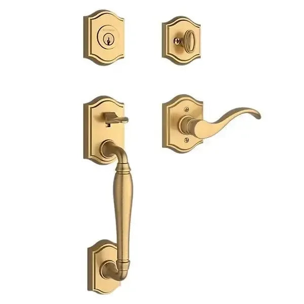 Baldwin ReserveBaldwin Westcliff Handleset with Interior Curve Lever with Traditional Arch Rosette in 