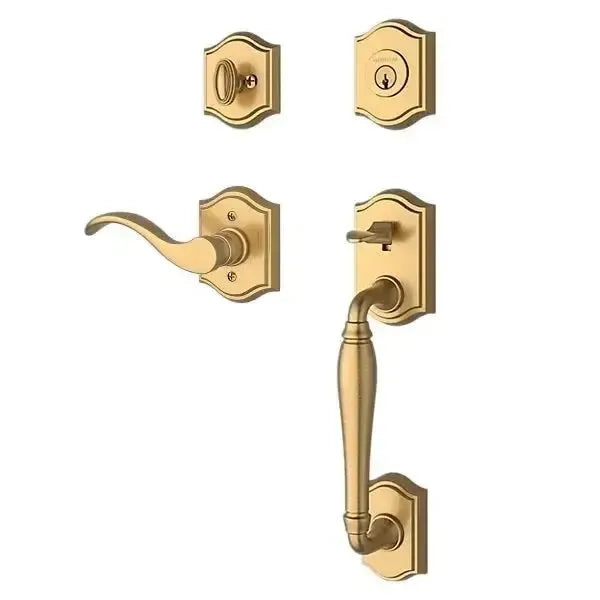 Baldwin ReserveBaldwin Westcliff Handleset with Interior Curve Lever with Traditional Arch Rosette in 