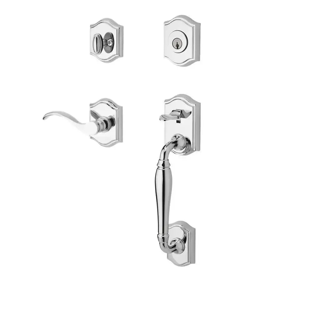 Baldwin ReserveBaldwin Westcliff Handleset with Interior Curve Lever with Traditional Arch Rosette in 