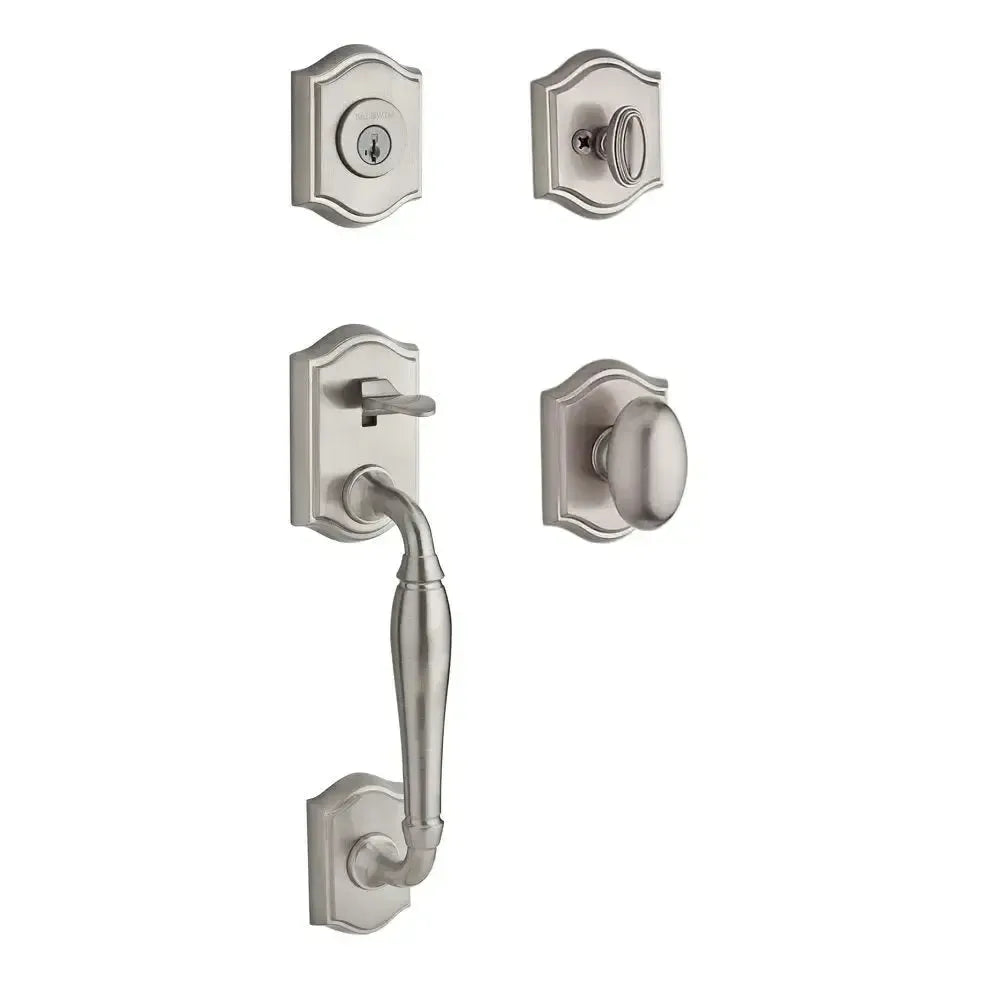 Baldwin ReserveBaldwin Westcliff Handleset with Interior Ellipse Knob with Traditional Arch Rosette in 