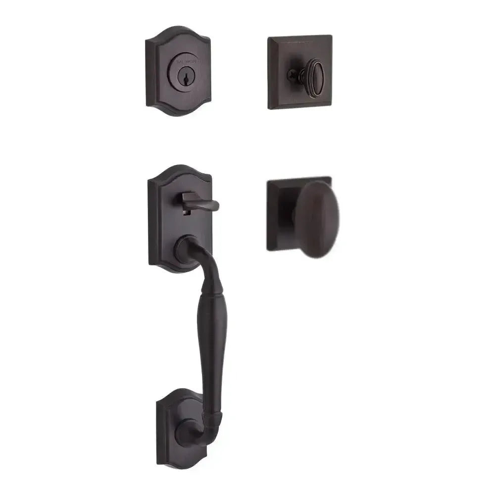 Baldwin ReserveBaldwin Westcliff Handleset with Interior Ellipse Knob with Traditional Square Rosette in 