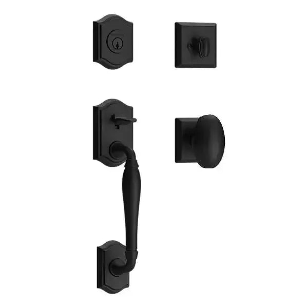Baldwin ReserveBaldwin Westcliff Handleset with Interior Ellipse Knob with Traditional Square Rosette in 