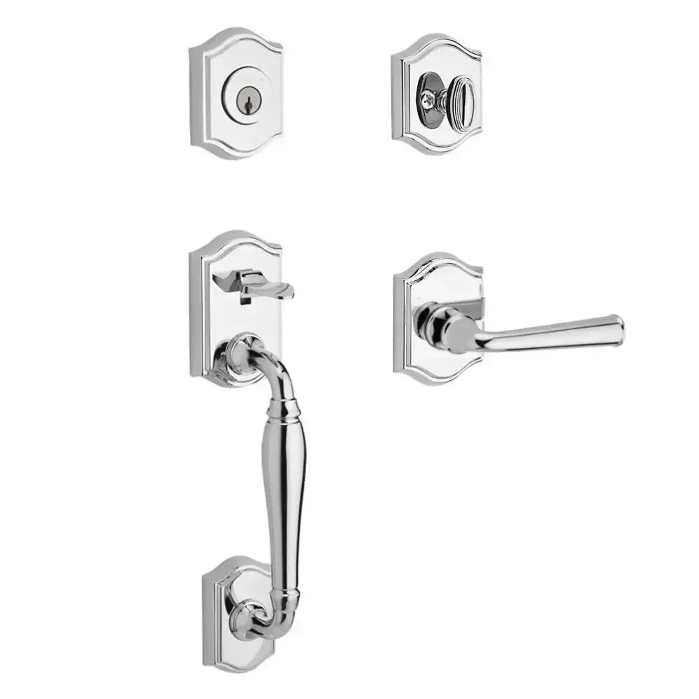 Baldwin ReserveBaldwin Westcliff Handleset with Interior Federal Lever with Traditional Arch Rosette in 