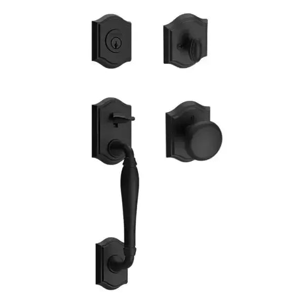 Baldwin ReserveBaldwin Westcliff Handleset with Interior Round Knob with Traditional Arch Rosette in 