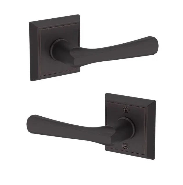 Baldwin Wyndcliff Lever with Chamfered Square Rosette in Venetian Bronze finish
