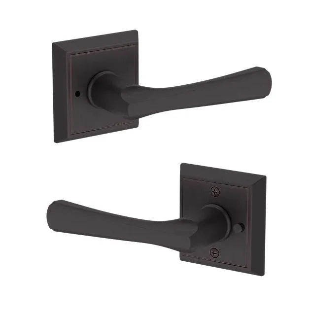 Baldwin Wyndcliff Lever with Chamfered Square Rosette in Venetian Bronze finish