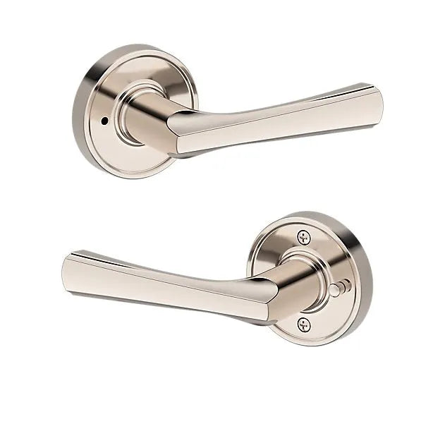 Baldwin Wyndcliff Lever with Recessed Round Rosette in Lifetime Polished Nickel finish