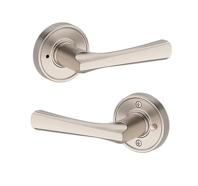 Baldwin Wyndcliff Lever with Recessed Round Rosette in Lifetime Satin Nickel finish