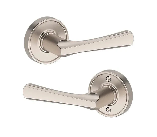 Baldwin Wyndcliff Lever with Recessed Round Rosette in Lifetime Satin Nickel finish