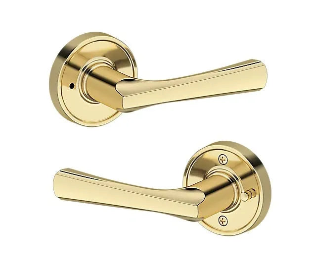 Baldwin Wyndcliff Lever with Recessed Round Rosette in Non-Lacquered Brass finish