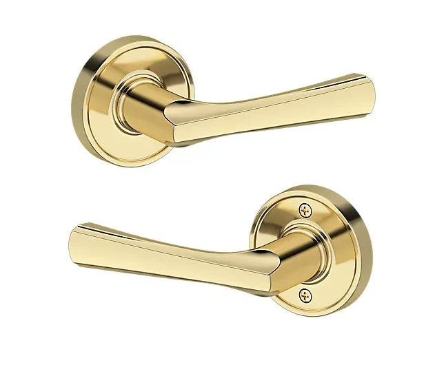 Baldwin Wyndcliff Lever with Recessed Round Rosette in Non-Lacquered Brass finish