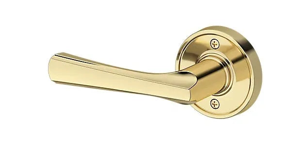 Baldwin Wyndcliff Lever with Recessed Round Rosette in Non-Lacquered Brass finish
