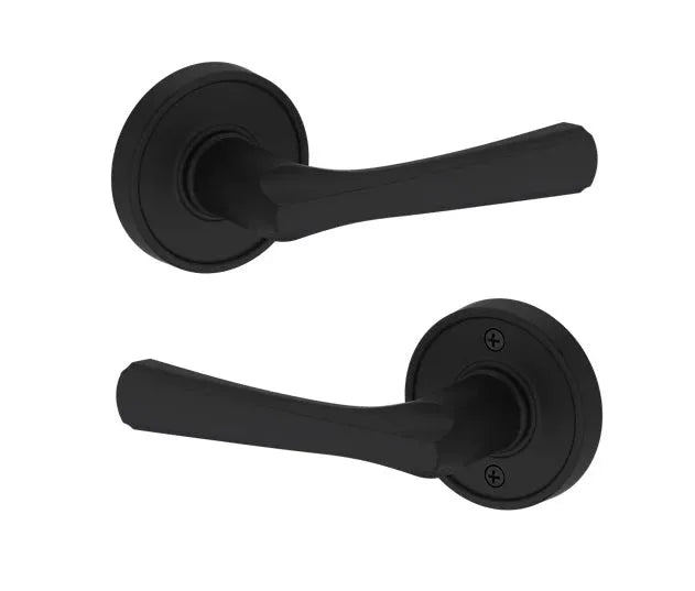 Baldwin Wyndcliff Lever with Recessed Round Rosette in Satin Black finish