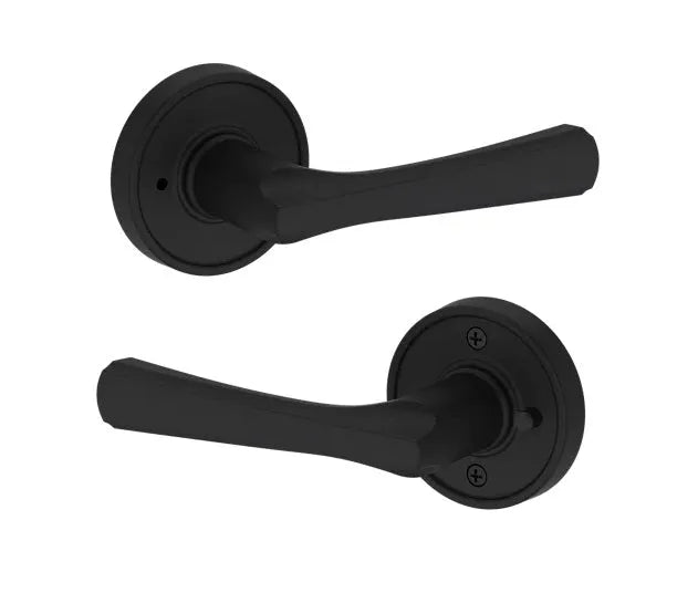 Baldwin Wyndcliff Lever with Recessed Round Rosette in Satin Black finish