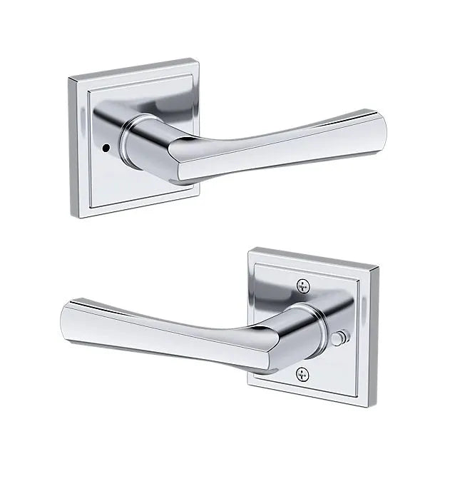 Baldwin Wyndcliff Lever with Stepped Square Rosette in Polished Chrome finish
