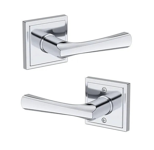Baldwin Wyndcliff Lever with Stepped Square Rosette in Polished Chrome finish