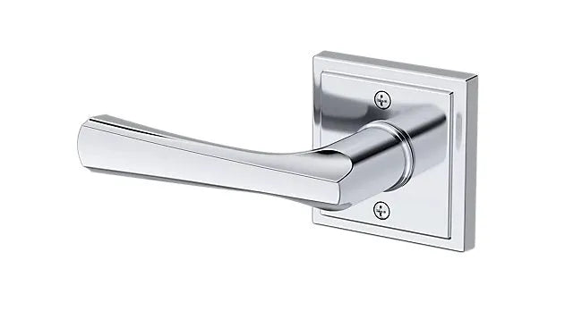 Baldwin Wyndcliff Lever with Stepped Square Rosette in Polished Chrome finish