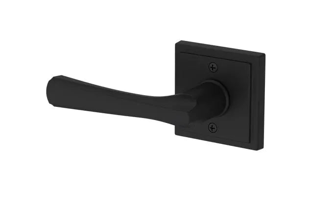 Baldwin Wyndcliff Lever with Stepped Square Rosette in Satin Black finish