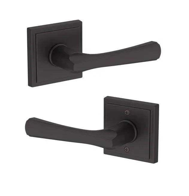 Baldwin Wyndcliff Lever with Stepped Square Rosette in Venetian Bronze finish