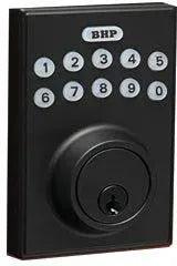 Better Home Products Electronic Deadbolt with Square Plate in Black finish