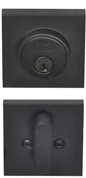 Better Home Products Low Profile Square Single Cylinder Deadbolt in Matte Black finish