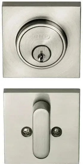 Better Home Products Low Profile Square Single Cylinder Deadbolt in Satin Nickel finish