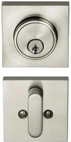 Better Home Products Low Profile Square Single Cylinder Deadbolt in Satin Nickel finish