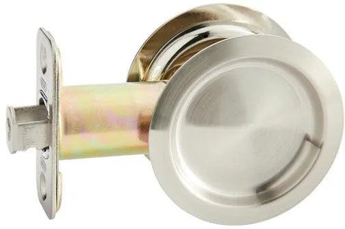 Better Home Products Round Bore Pocket Door Passage in Satin Nickel finish