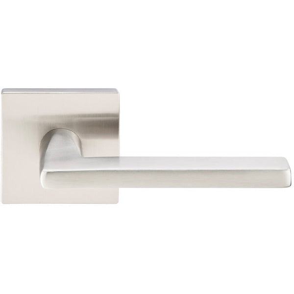 Emtek Helios Lever With Square Rosette in Brushed Stainless Steel finish