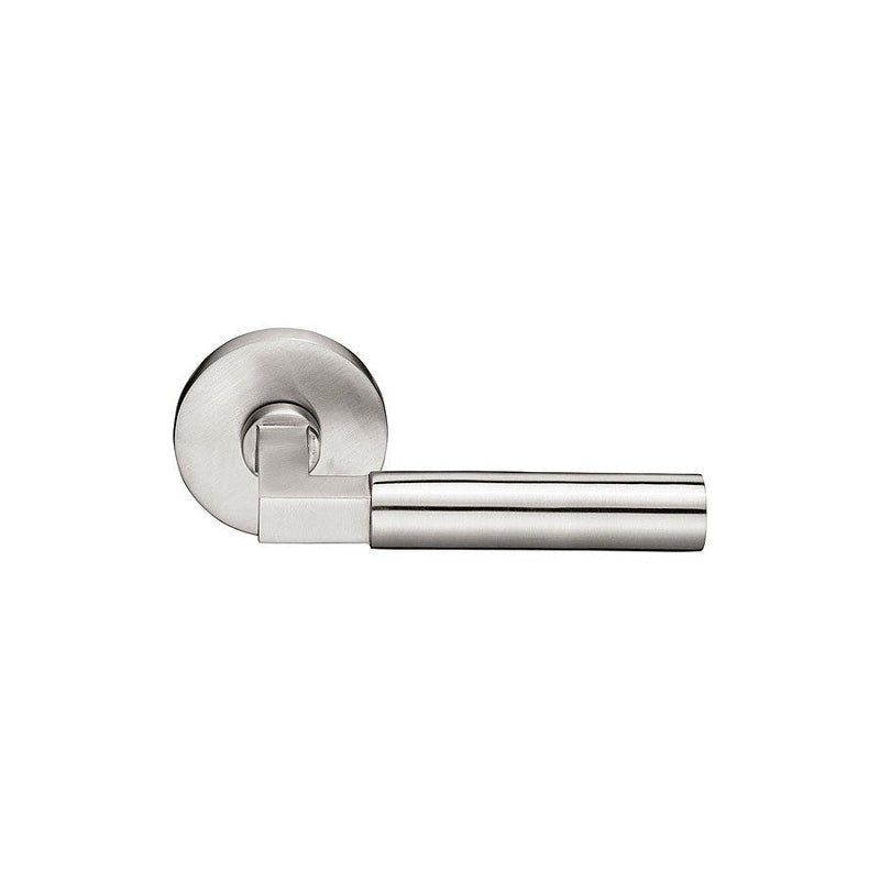 Emtek Hercules Lever With Disk Rosette in Brushed Stainless Steel finish