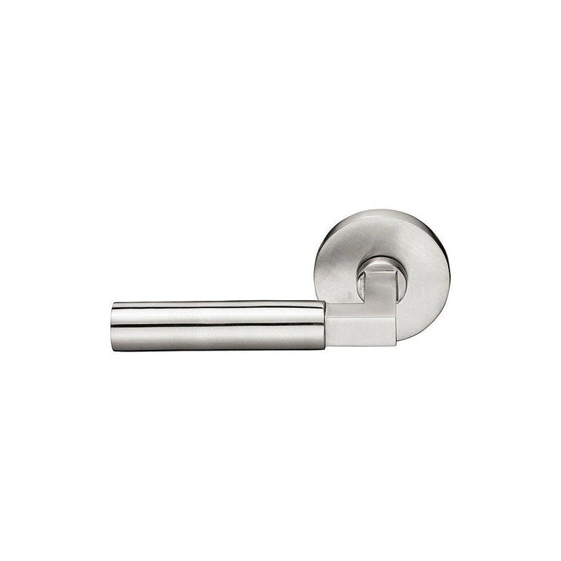 Emtek Hercules Lever With Disk Rosette in Brushed Stainless Steel finish