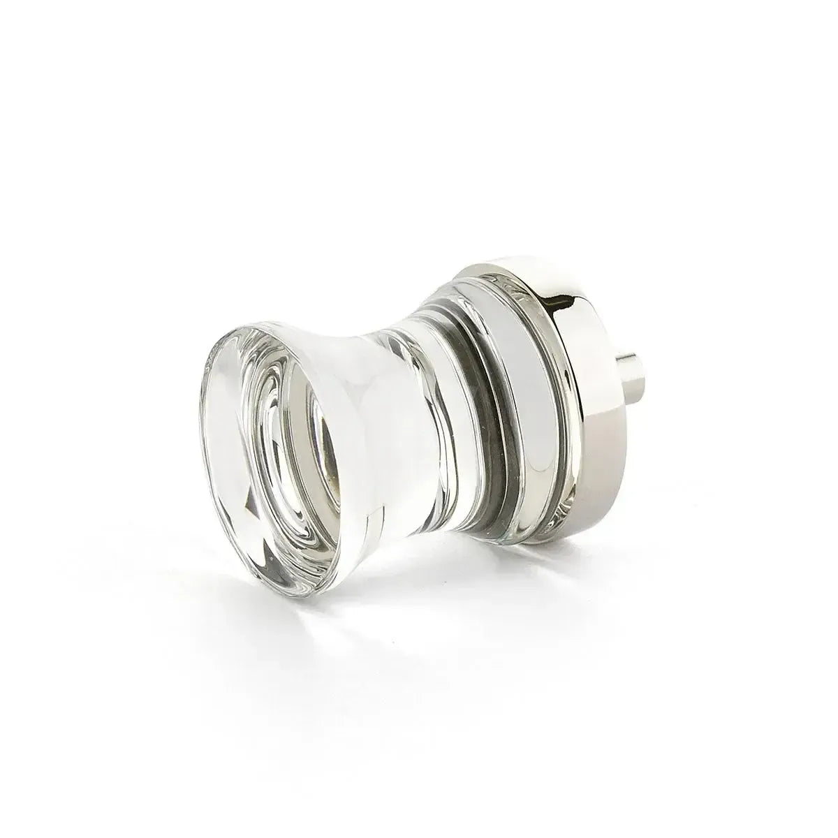 City Lights Concave Glass Knob Polished Nickel