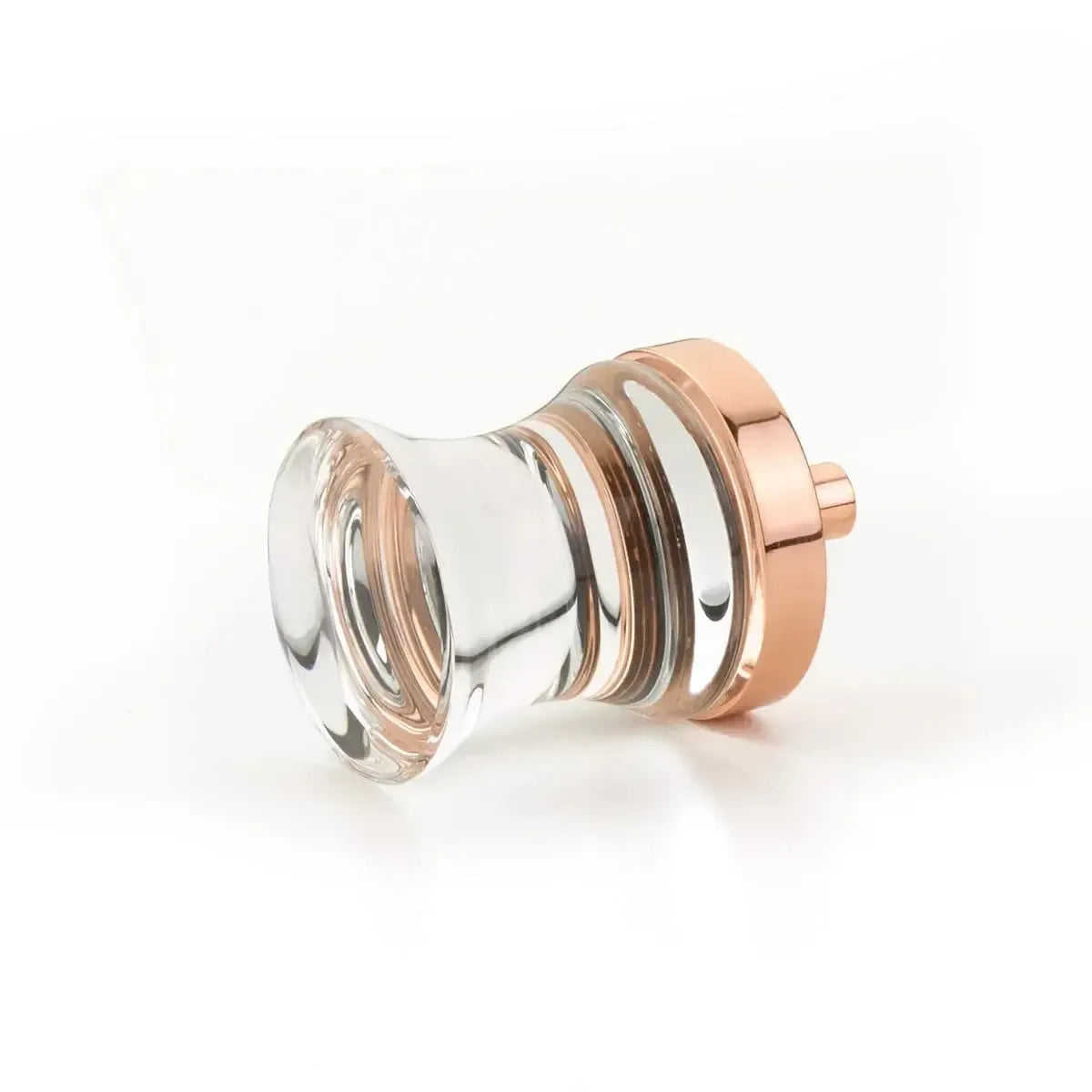 City Lights Concave Glass Knob Polished Rose Gold