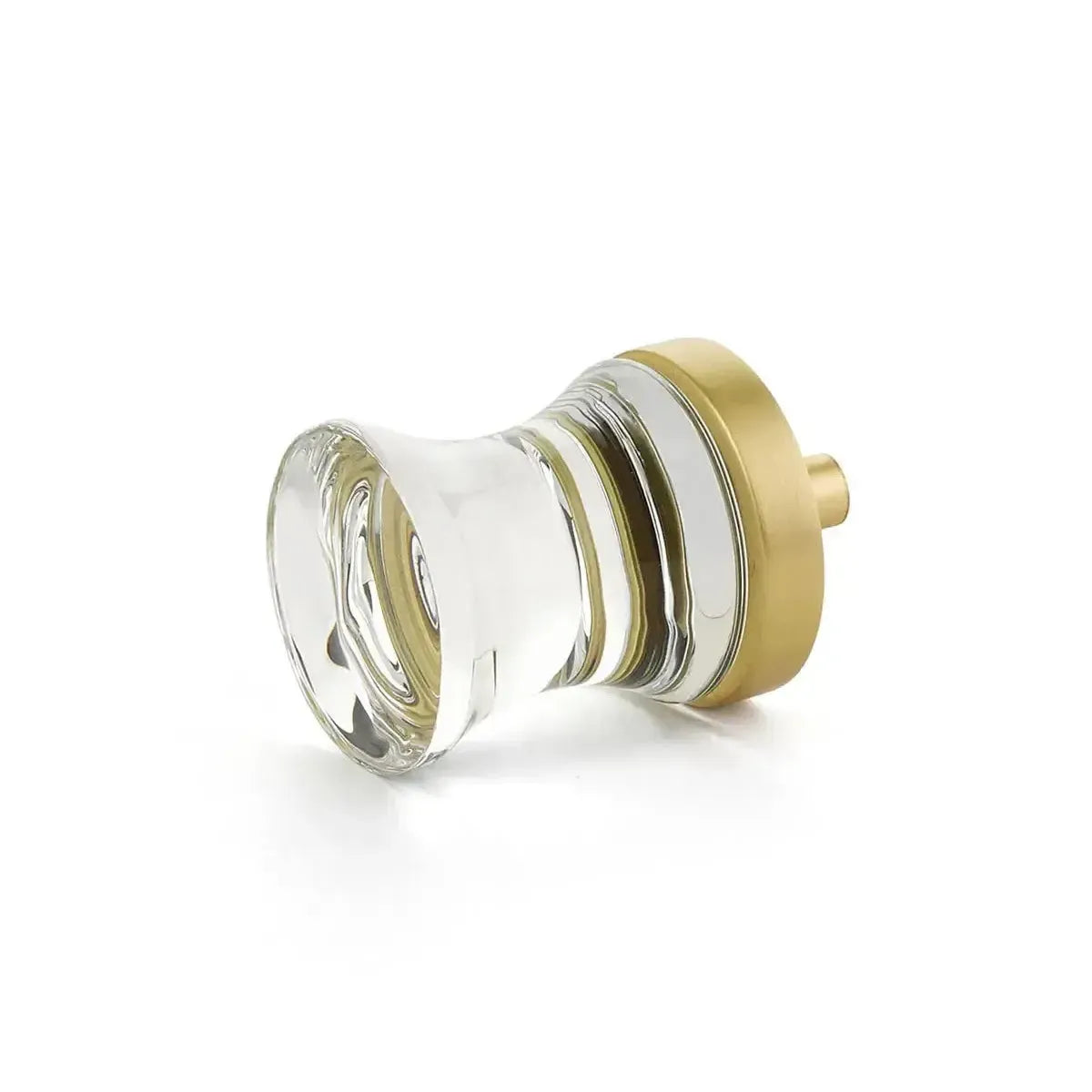 City Lights Concave Glass Knob Satin Brass