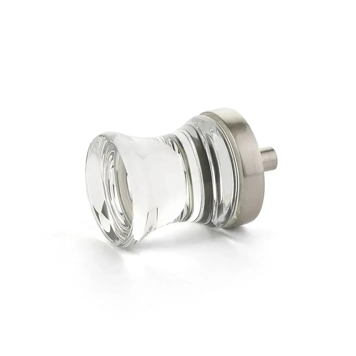 City Lights Concave Glass Knob Satin Nickel