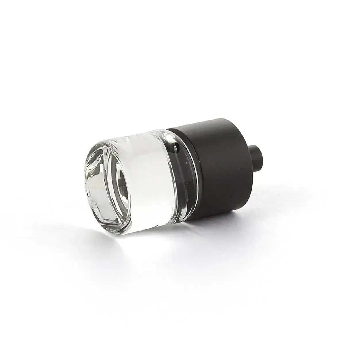 The Schaub City Lights Cylinder Glass Knob in Oil Rubbed Bronze finish.