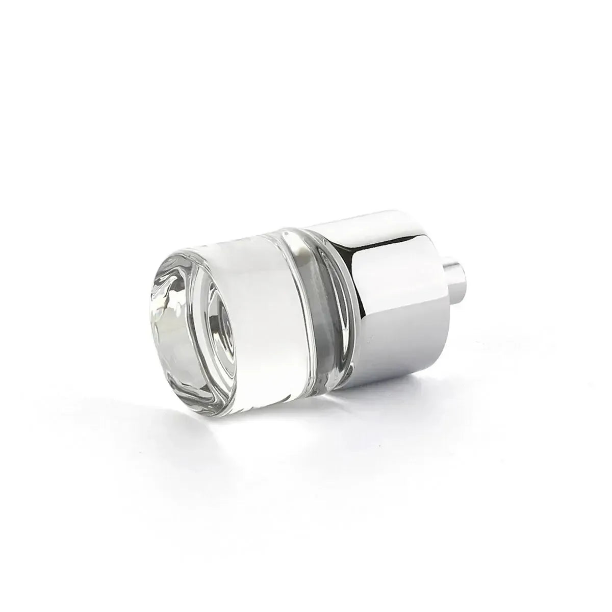 City Lights Cylinder Glass Knob Polished Chrome