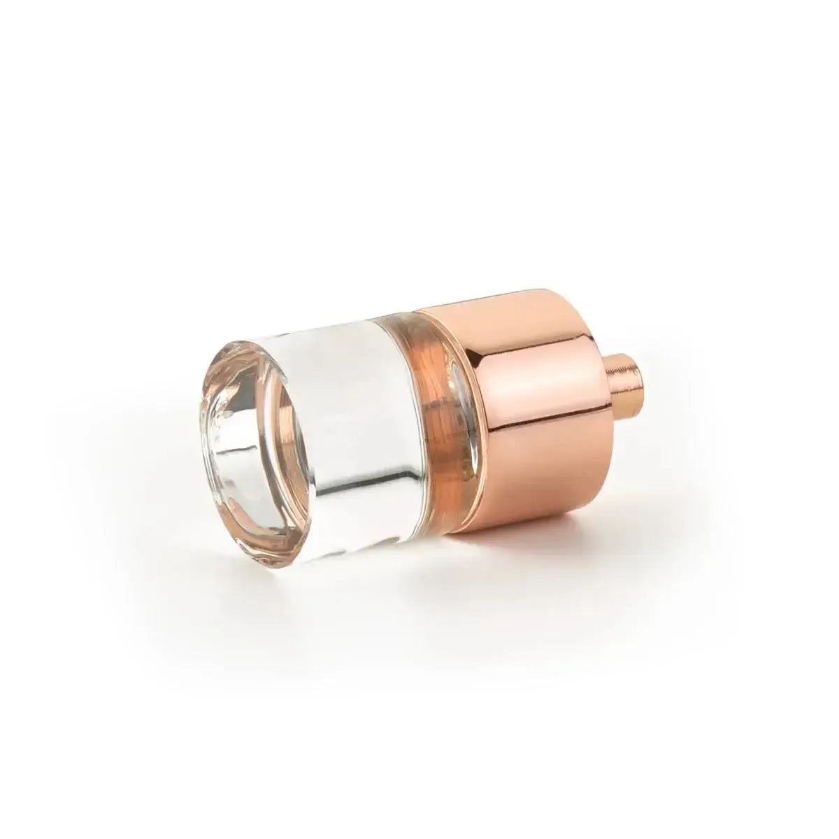 City Lights Cylinder Glass Knob Polished Rose Gold