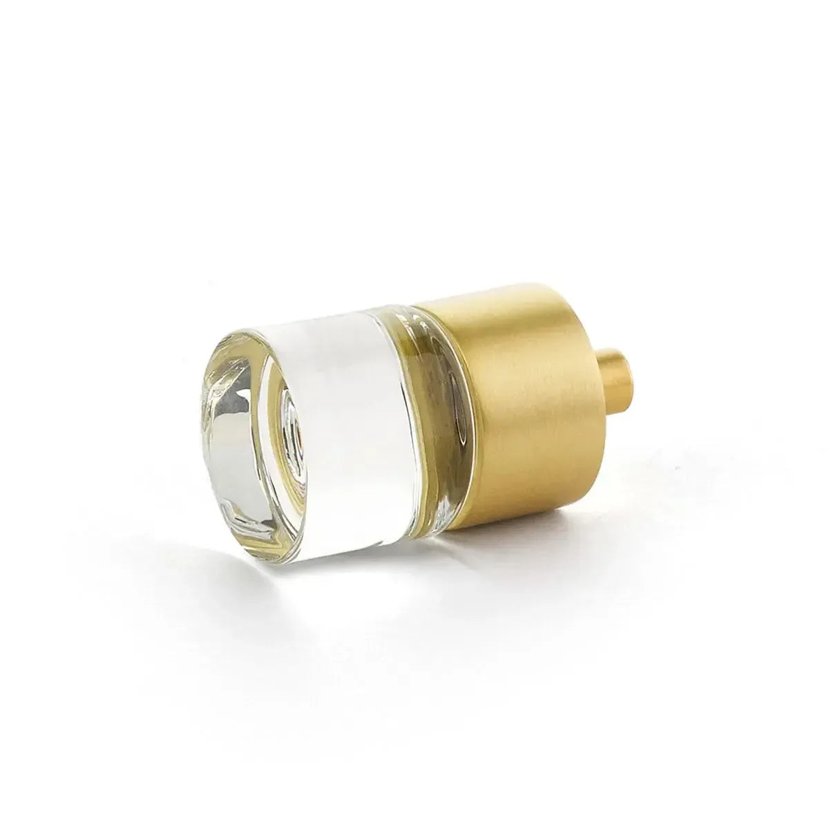 City Lights Cylinder Glass Knob Satin Brass